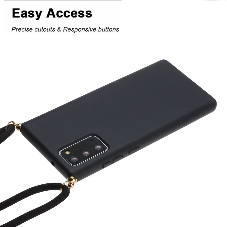 For Samsung Galaxy Note20 Wheat Straw Material + TPU Protective Case with Lanyard