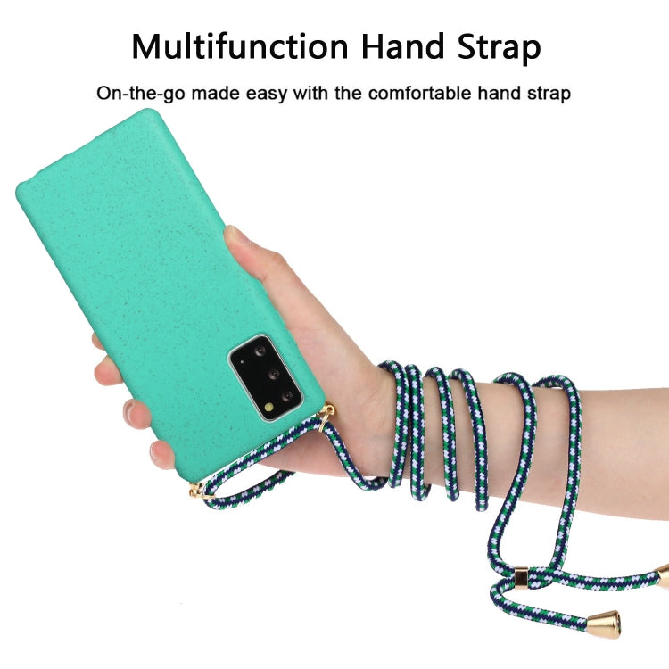 For Samsung Galaxy Note20 Wheat Straw Material + TPU Protective Case with Lanyard
