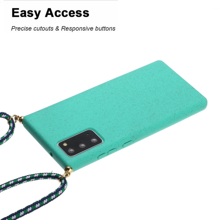 For Samsung Galaxy Note20 Wheat Straw Material + TPU Protective Case with Lanyard