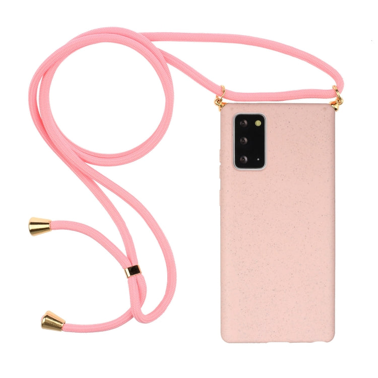 For Samsung Galaxy Note20 Wheat Straw Material + TPU Protective Case with Lanyard