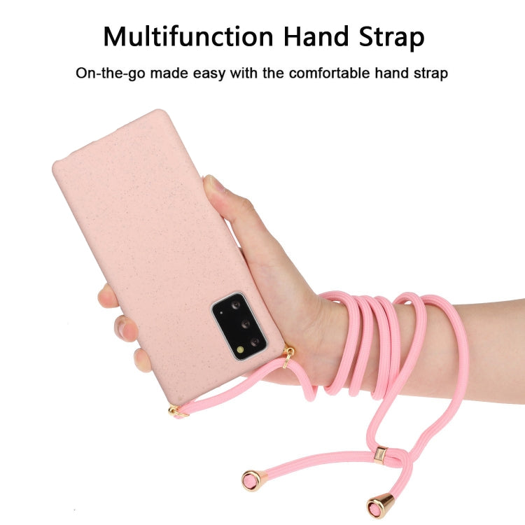 For Samsung Galaxy Note20 Wheat Straw Material + TPU Protective Case with Lanyard