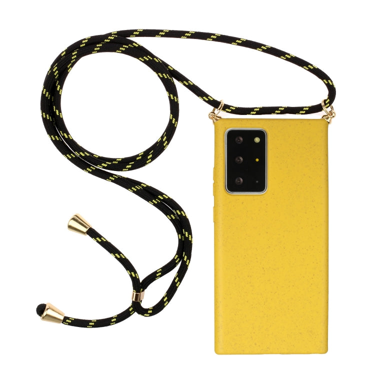 For Samsung Galaxy Note20 Ultra Wheat Straw Material + TPU Protective Case with Lanyard