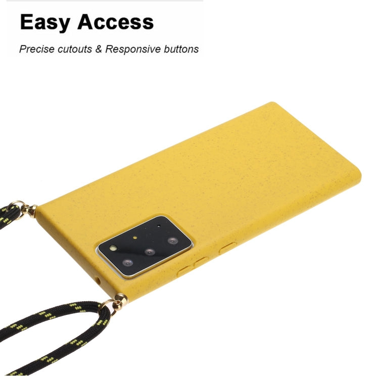 For Samsung Galaxy Note20 Ultra Wheat Straw Material + TPU Protective Case with Lanyard