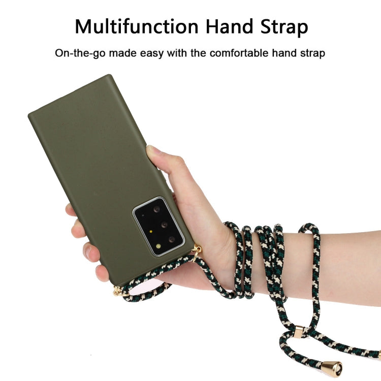 For Samsung Galaxy Note20 Ultra Wheat Straw Material + TPU Protective Case with Lanyard