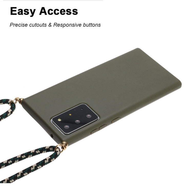 For Samsung Galaxy Note20 Ultra Wheat Straw Material + TPU Protective Case with Lanyard