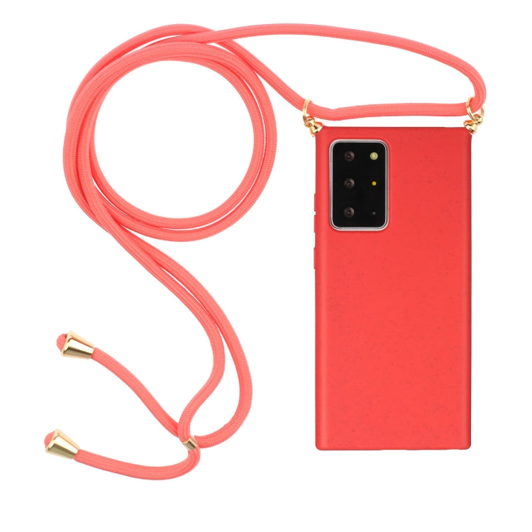 For Samsung Galaxy Note20 Ultra Wheat Straw Material + TPU Protective Case with Lanyard