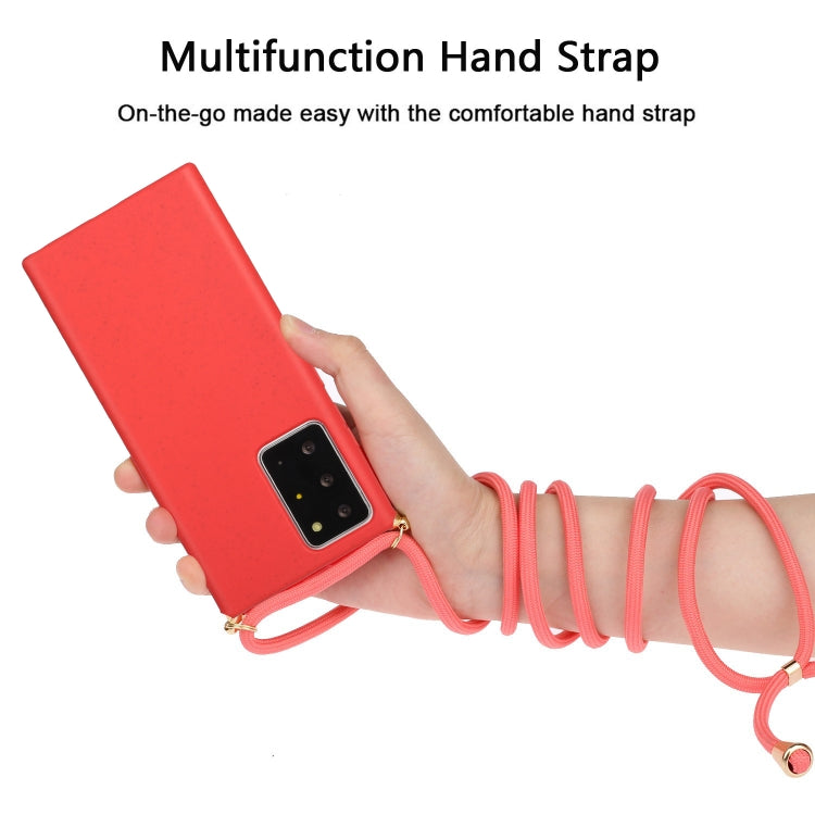 For Samsung Galaxy Note20 Ultra Wheat Straw Material + TPU Protective Case with Lanyard