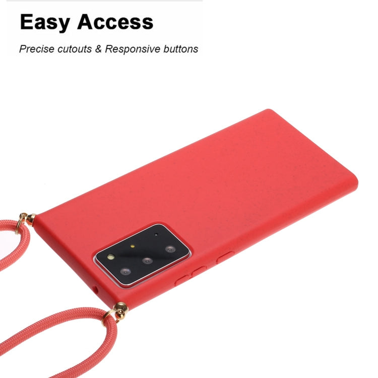 For Samsung Galaxy Note20 Ultra Wheat Straw Material + TPU Protective Case with Lanyard