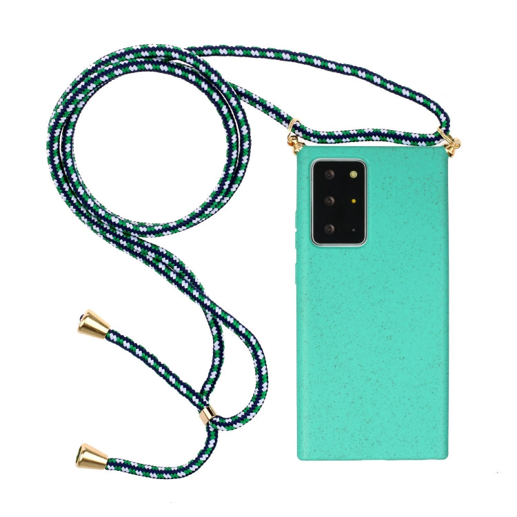 For Samsung Galaxy Note20 Ultra Wheat Straw Material + TPU Protective Case with Lanyard