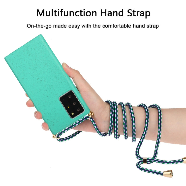 For Samsung Galaxy Note20 Ultra Wheat Straw Material + TPU Protective Case with Lanyard