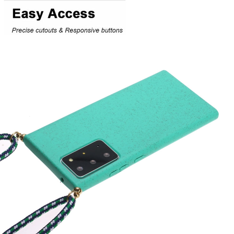 For Samsung Galaxy Note20 Ultra Wheat Straw Material + TPU Protective Case with Lanyard