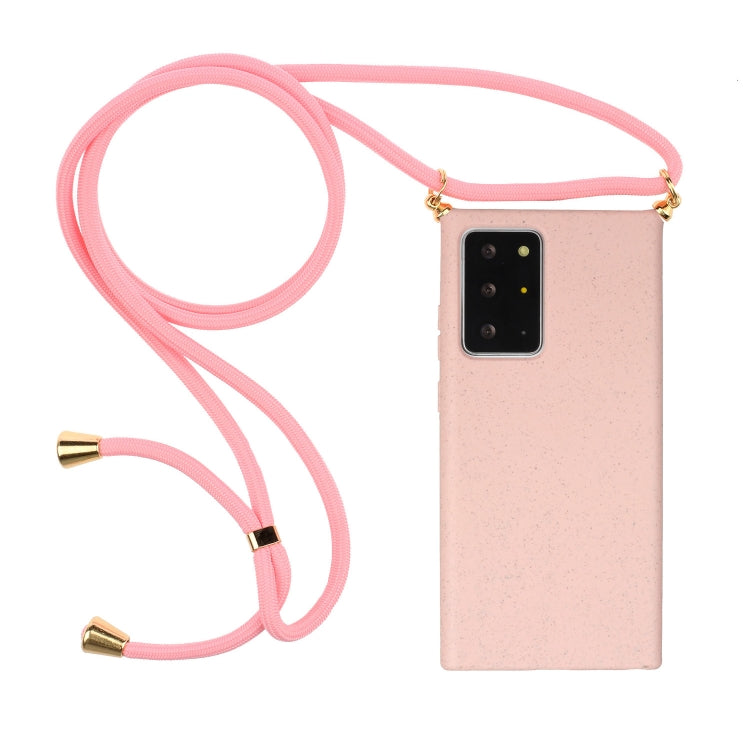 For Samsung Galaxy Note20 Ultra Wheat Straw Material + TPU Protective Case with Lanyard