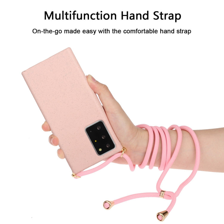 For Samsung Galaxy Note20 Ultra Wheat Straw Material + TPU Protective Case with Lanyard