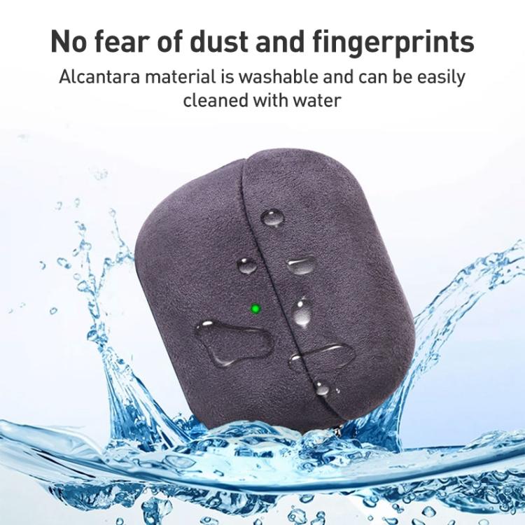 For Samsung Galaxy Buds3 / Buds3 Pro Turned Fur Leather Earphone Case with Hook