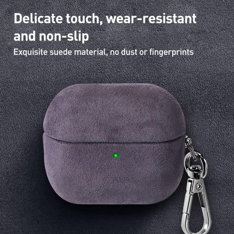 For Samsung Galaxy Buds3 / Buds3 Pro Turned Fur Leather Earphone Case with Hook