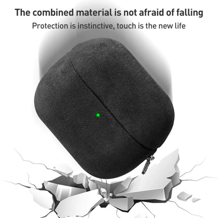 For Samsung Galaxy Buds3 / Buds3 Pro Turned Fur Leather Earphone Case with Hook