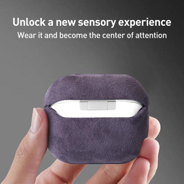 For Samsung Galaxy Buds3 / Buds3 Pro Turned Fur Leather Earphone Case with Hook
