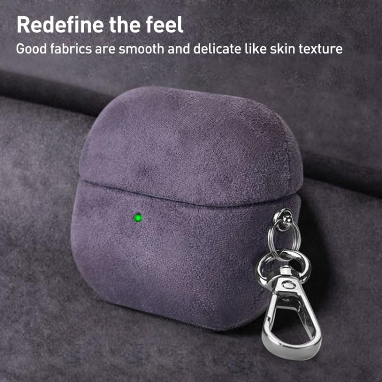 For Samsung Galaxy Buds3 / Buds3 Pro Turned Fur Leather Earphone Case with Hook