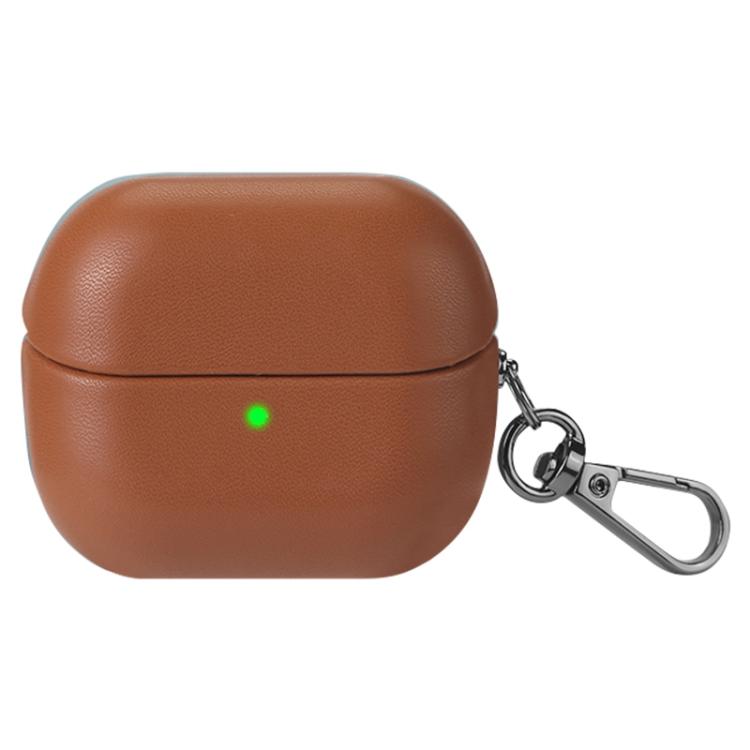 For Samsung Galaxy Buds3 / Buds3 Pro Oily Skin Leather Texture Earphone Case with Hook