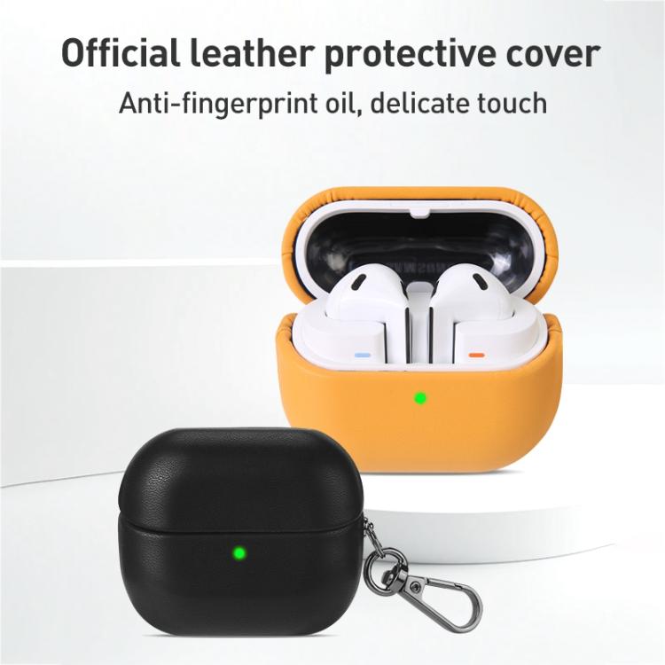 For Samsung Galaxy Buds3 / Buds3 Pro Oily Skin Leather Texture Earphone Case with Hook
