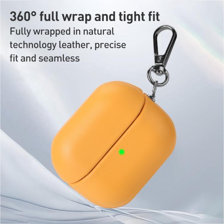 For Samsung Galaxy Buds3 / Buds3 Pro Oily Skin Leather Texture Earphone Case with Hook