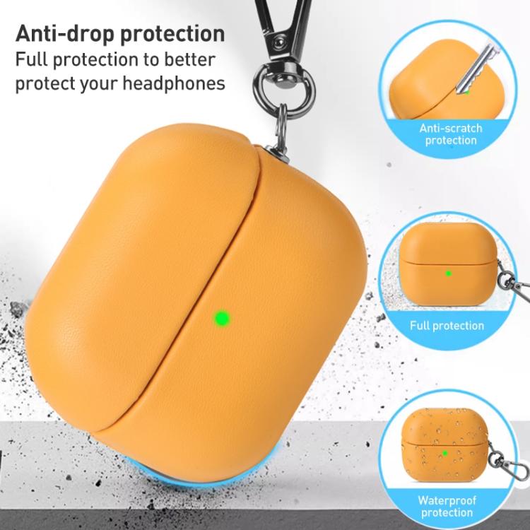 For Samsung Galaxy Buds3 / Buds3 Pro Oily Skin Leather Texture Earphone Case with Hook