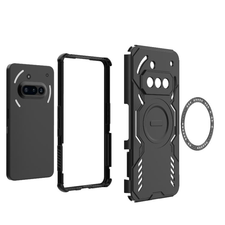 For Nothing Phone 3a Butterfly Armor MagSafe Magnetic Ring Shockproof Phone Case