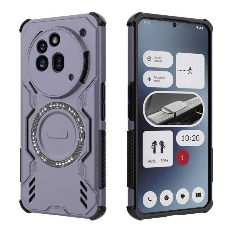 For Nothing Phone 3a Pro Butterfly Armor MagSafe Magnetic Ring Shockproof Phone Case
