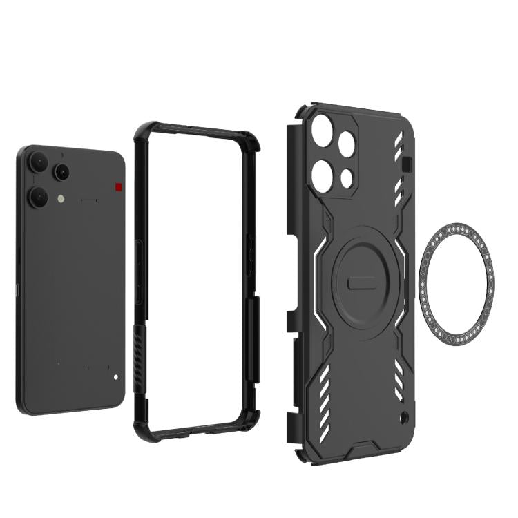 For Nothing Phone 3a Lite 5G Butterfly Armor MagSafe Magnetic Ring Shockproof Phone Case