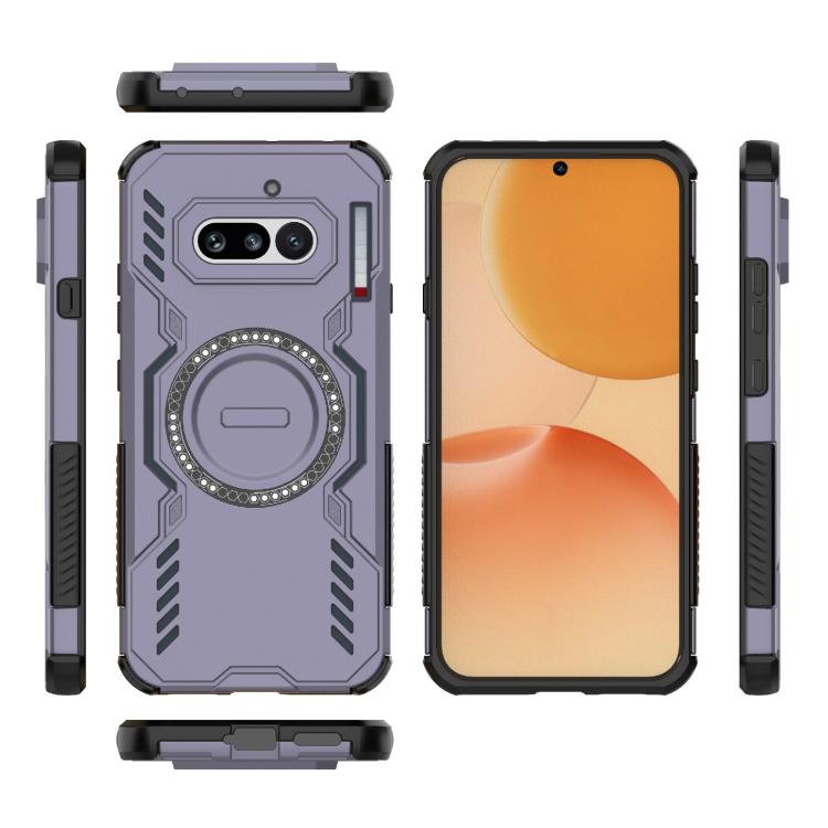 For Nothing Phone 4a 5G Global Butterfly Armor MagSafe Magnetic Ring Shockproof Phone Case
