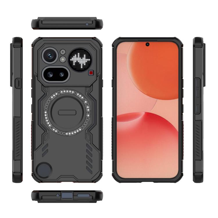 For Nothing Phone 4a Pro 5G Global Butterfly Armor MagSafe Magnetic Ring Shockproof Phone Case