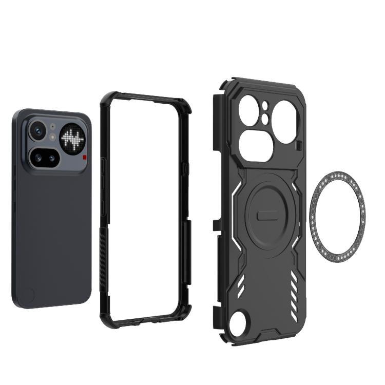 For Nothing Phone 4a Pro 5G Global Butterfly Armor MagSafe Magnetic Ring Shockproof Phone Case