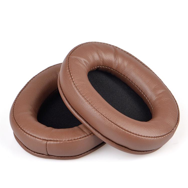 2pcs Sponge Earmuffs Replacement Earpads For ATH-MSR7, Style:Brown Protein Leather