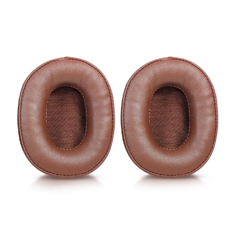 2pcs Sponge Earmuffs Replacement Earpads For ATH-SR5 / SR5BT, Style:Brown Protein Leather