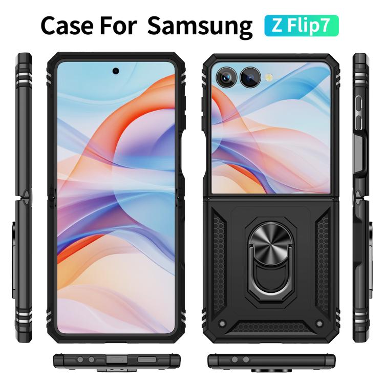 For Samsung Galaxy Z Flip7 5G Shockproof TPU + PC Phone Case with Holder