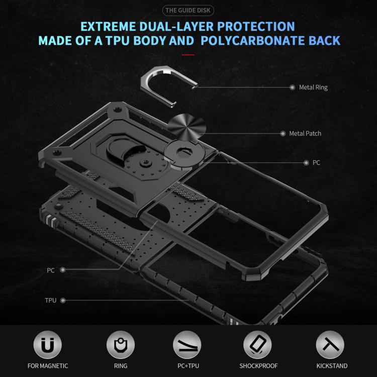 For Samsung Galaxy Z Flip7 5G Shockproof TPU + PC Phone Case with Holder