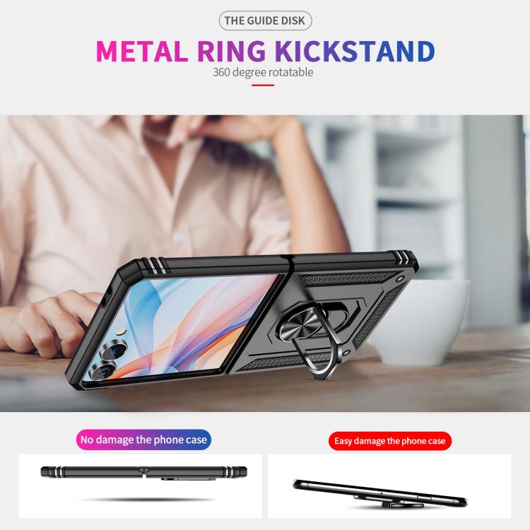 For Samsung Galaxy Z Flip7 5G Shockproof TPU + PC Phone Case with Holder