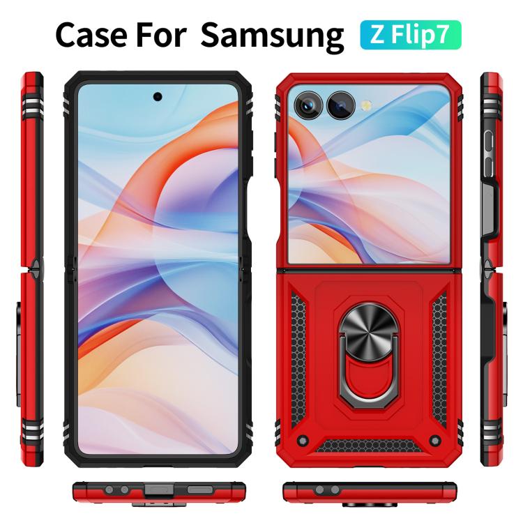 For Samsung Galaxy Z Flip7 5G Shockproof TPU + PC Phone Case with Holder