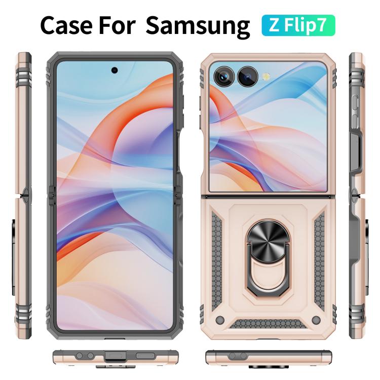 For Samsung Galaxy Z Flip7 5G Shockproof TPU + PC Phone Case with Holder