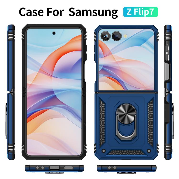 For Samsung Galaxy Z Flip7 5G Shockproof TPU + PC Phone Case with Holder