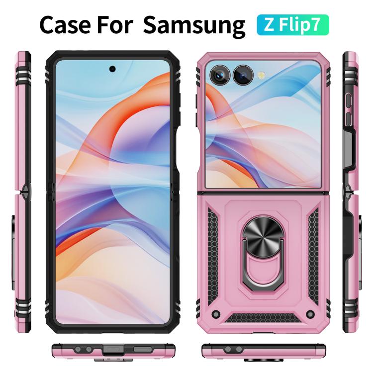 For Samsung Galaxy Z Flip7 5G Shockproof TPU + PC Phone Case with Holder
