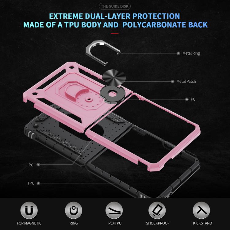 For Samsung Galaxy Z Flip7 5G Shockproof TPU + PC Phone Case with Holder