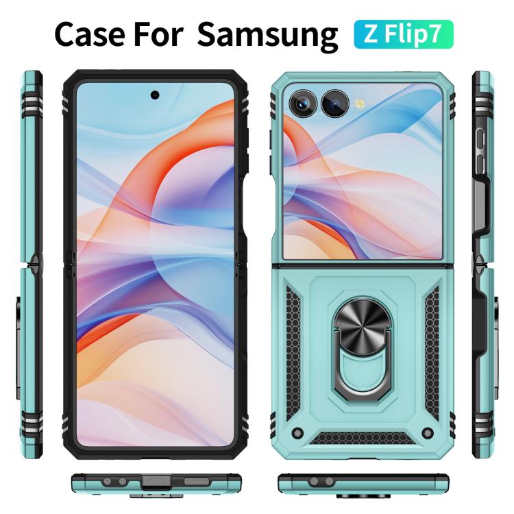 For Samsung Galaxy Z Flip7 5G Shockproof TPU + PC Phone Case with Holder