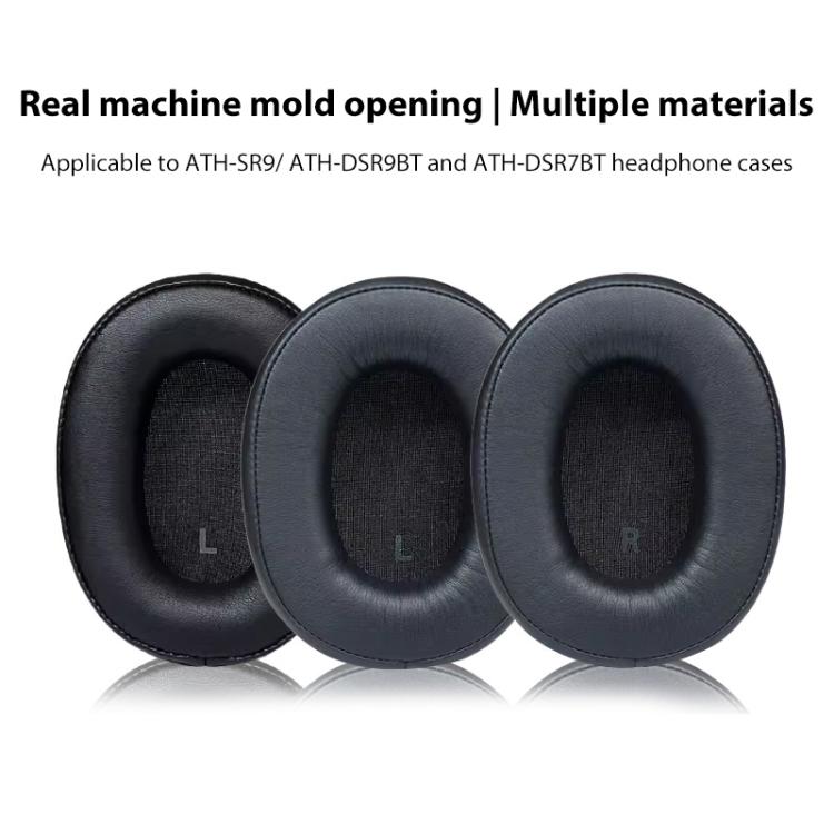 1 Pair Protein Leather Replacement Earpads For Audio Technica ATH-SR9 / DSR9BT / DSR7BT