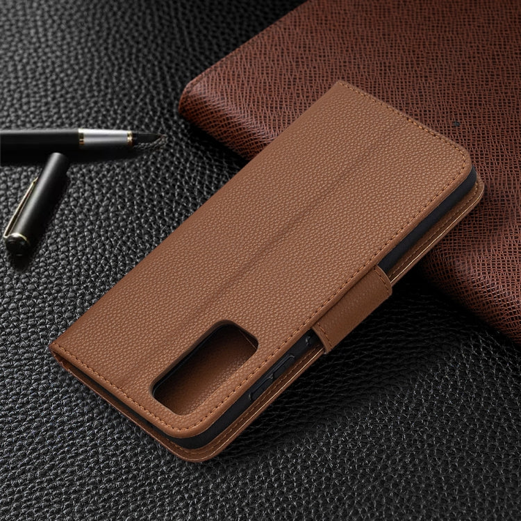 For Samsung Galaxy S20 FE 5G / S20 Lite Litchi Texture Pure Color Horizontal Flip PU Leather Case with Holder & Card Slots & Wallet & Lanyard