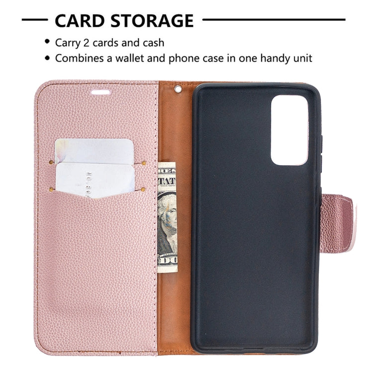 For Samsung Galaxy S20 FE 5G / S20 Lite Litchi Texture Pure Color Horizontal Flip PU Leather Case with Holder & Card Slots & Wallet & Lanyard