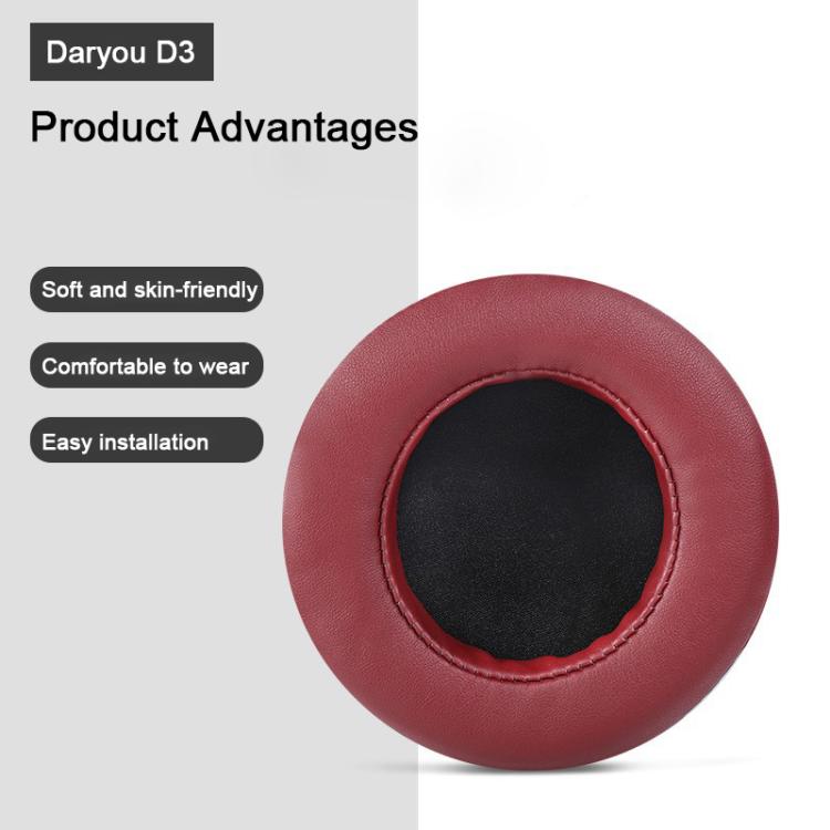 For Dareu EH722 2pcs Protein Leather Slip-on Type Earphone Covers