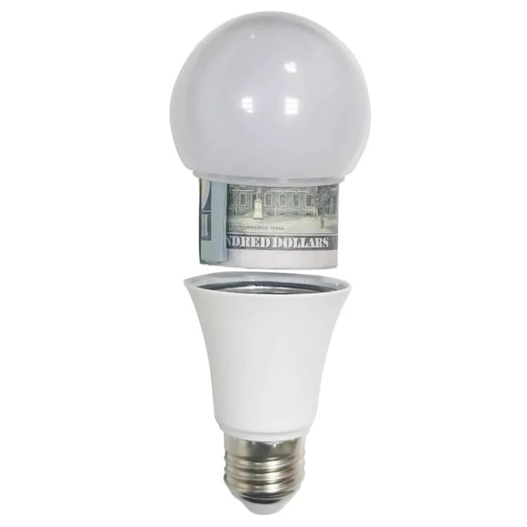 Creative Light Bulb Piggy Bank Cash Medicine Storage Box - White