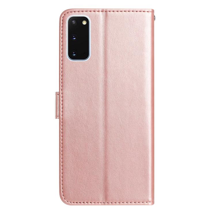 For Samsung Galaxy S20 5G Rose Flower Embossing Pattern Leather Phone Case