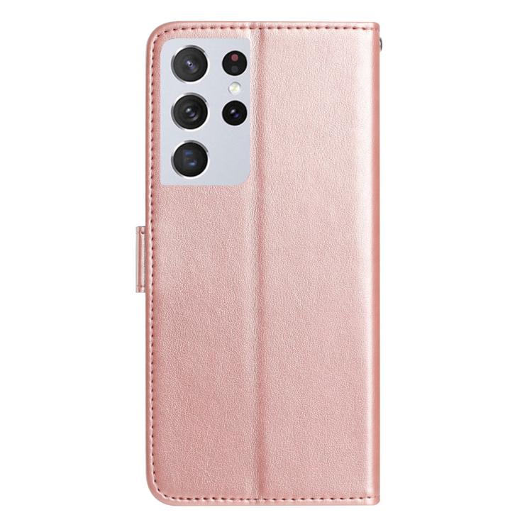For Samsung Galaxy S21 Ultra 5G Rose Flower Embossing Pattern Leather Phone Case